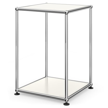 Table d'appoint USM Haller haute 35, Panneaux inférieur et supérieur en métal, Blanc pur RAL 9010