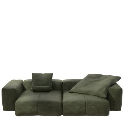 Vetsak Sofa Set 2, XL, Cuir - Olive, Avec coussin