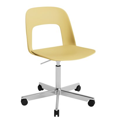Chaise pivotante Layout 141, Biscuits, Aluminium poli