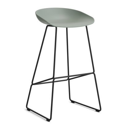 About A Stool AAS 38, Version bar: hauteur de l'assise 74 cm, Acier thermolaqué noir, Fall green 2.0
