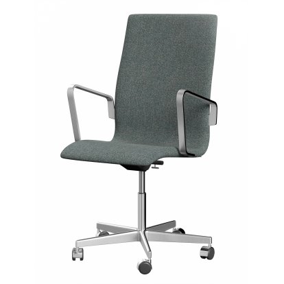 Chaise Oxford, Avec accotoirs, Dossier moyen, Piétement à roulettes, Hallingdal 65, 130 - Grey
