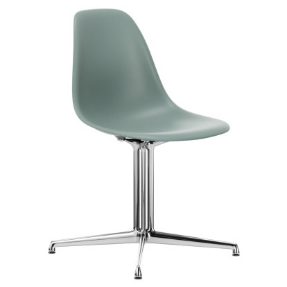 Eames Plastic Side Chair DSL, Gris clair, Sans rembourrage, Sans rembourrage, Aluminium poli