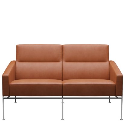 Canapé série 3300, Cuir Grace - Noyer, Acier chromé 