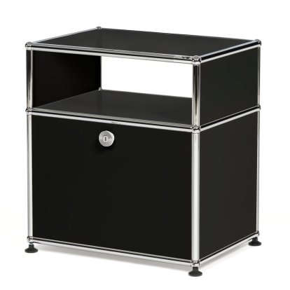 USM Haller Table de nuit avec porte abattante et étagère intermédiaire