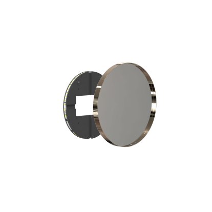 Unu Miroir avec éclairage LED rond (set), ø 40 cm, Or poli