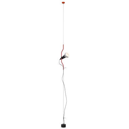 Lampadaire et plafonnier à variateur « Parentesi », Rouge, avec ampoule LED à réflecteur 13 W / 1330 lm