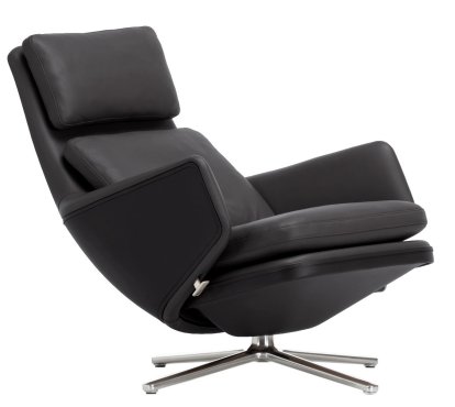 Fauteuil Grand Relax, Sans repose-pieds, Cuir Premium F, nero, Poli, 41,5 cm