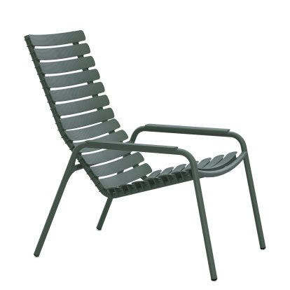 Lounge Chair ReCLIPS, Vert olive, Accotoirs aluminium