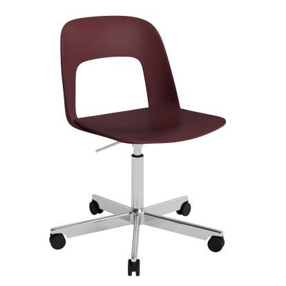 Chaise pivotante Layout 141, Bordeaux, Aluminium poli