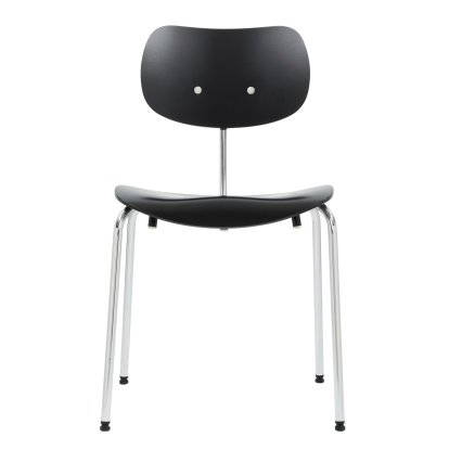Chaise SE 68, Empilable, Sans rembourrage, Chromé, Sans accoudoirs, Hêtre, laqué noir