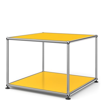 Table d'appoint 50 USM Haller, Panneaux inférieur et supérieur en métal, Jaune or RAL 1004