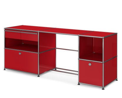 Bureau USM Haller Type 3, Rouge rubis USM, Patin de nivelage