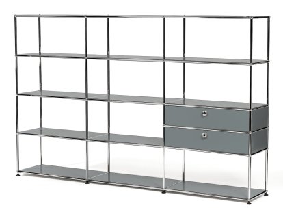 USM Haller Étagère de salon XL Type 2, Gris moyen RAL 7005