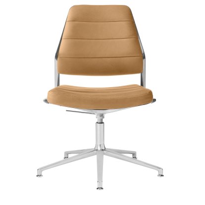 Chaise pivotante Swivel 454+, Piètement fixe, Cuir chameau
