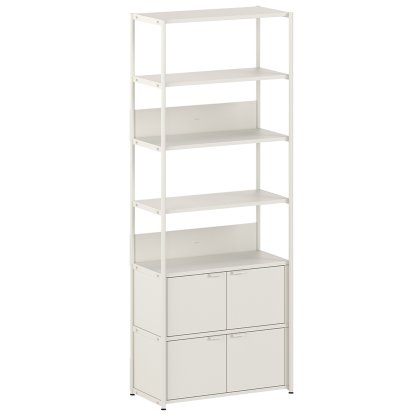 Étagère Unit en acier, 215 m , 2 x portes doubles, Blanc crème