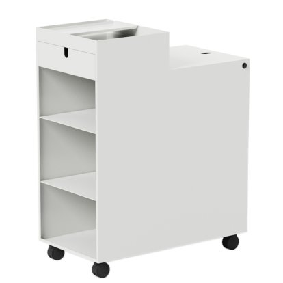 Caisson roulant Next, H 76 cm, Blanc, Avec étagère réglable