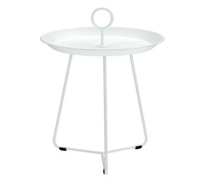 Table d'appoint Eyelet , H 45,5 x Ø 45 cm, Blanc