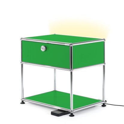 Table de chevet USM Haller E avec variateur de lumière, Vert USM