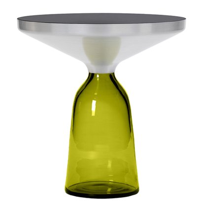 Table d'appoint Bell, Aluminium laqué clair, Vert olive