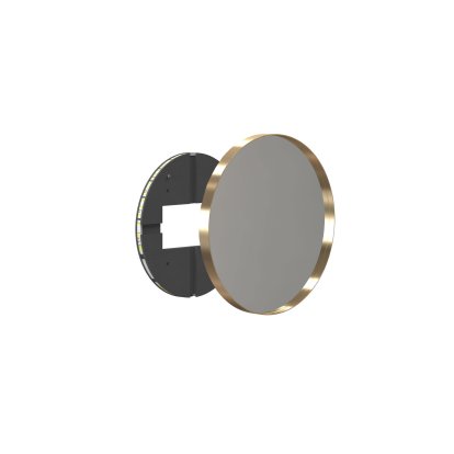 Unu Miroir avec éclairage LED rond (set), ø 40 cm, Or brossé