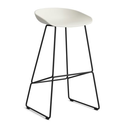 About A Stool AAS 38, Version bar: hauteur de l'assise 74 cm, Acier thermolaqué noir, Melange cream 2.0