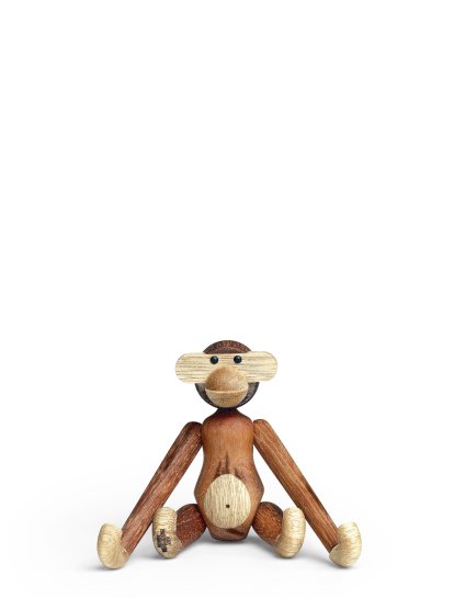 Figurine Singe, Mini (H 9,5 cm), Teck/Limba