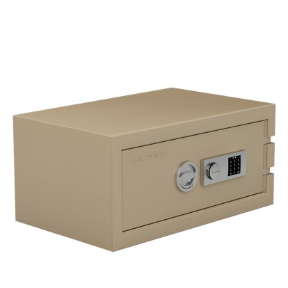 Coffre-fort Balzsafe Connect pour étagères USM Haller, 75 cm x 35 cm x 50 cm, Beige RAL 1019, Serrure électronique à combinaison avec clé de réinitialisation