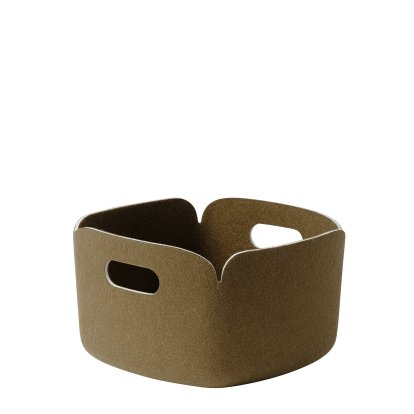 Panier Restore, L 28 cm x l 28 cm, Brun vert
