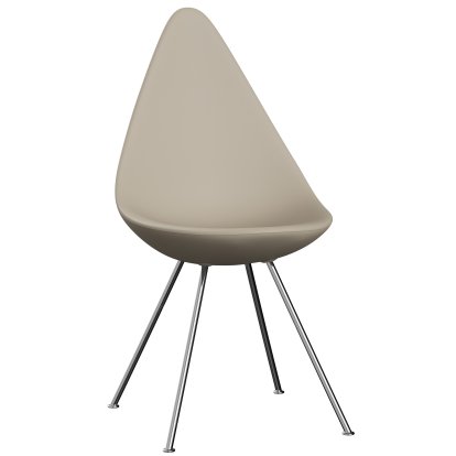 Chaise Drop, Beige clair, Chromé