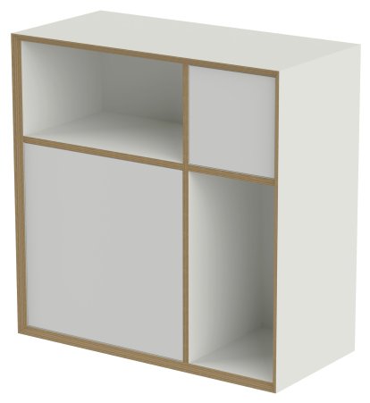 Étagère Vertiko Ply, Version 1, Blanc pur, Sans socle