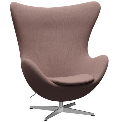 Fauteuil Egg (Oeuf), Re-wool, 648 - Rose pâle/naturel, Aluminium satiné et poli, Sans repose-pied