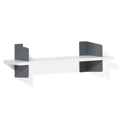 Étagère murale Atelier, MDF mélaminé blanc, Basalte gris, version  1, 100 cm
