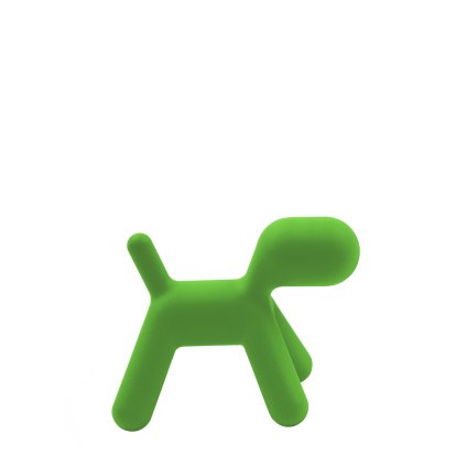 Tabouret Puppy, Moyen (H 45 x L 34 x P 56,5 cm), Polyéthylène (adapté à une utilisation en extérieur), Vert mat (1360 C)