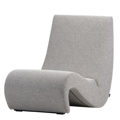 Fauteuil lounge Amoebe, Tissu Cento, sel et poivre