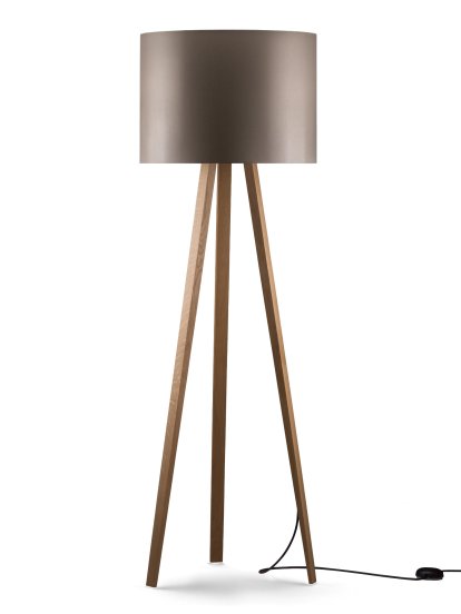Luca Stand, Haut (H 165 cm), Chêne naturel, Gris
