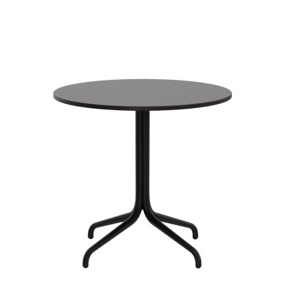 Table Belleville, Ø 79,6 cm, Placage chêne foncé