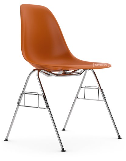 Eames Plastic Side Chair DSS / DSS-N, Orange rouille, Sans rembourrage, Sans rembourrage, Sans liaison de rangée (DSS-N)