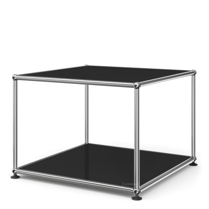 Table d'appoint 50 USM Haller, Panneaux inférieur et supérieur en métal, Noir graphite RAL 9011