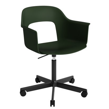 Chaise pivotante Layout 241, Vert bouteille, Aluminium thermolaqué noir 