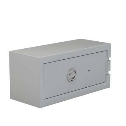 Coffre-fort Balzsafe CONNECT pour étagères USM Haller, 75 cm x 35 cm x 35 cm, Argent mat RAL 9006, Serrure à clé