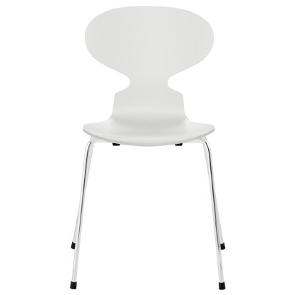 Chaise Fourmi (Ant), Laqué, Blanc, Chromé