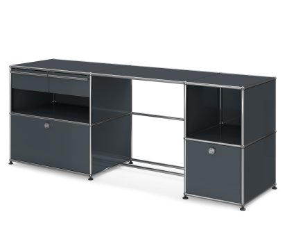 Bureau USM Haller Type 3, Anthracite RAL 7016, Patin de nivelage
