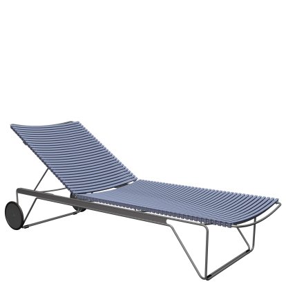 Chaise longue Click, Bleu pigeon, Sans coussin