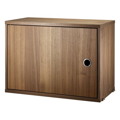 Cabinet avec porte battante String, Placage noyer