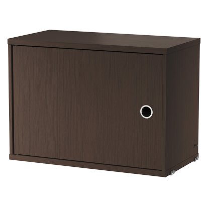 Cabinet avec porte battante String, Placage de chêne foncé