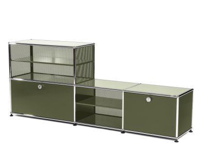 Étagère-banc de vestiaire Type 2 USM Haller, Vert olive RAL 6003