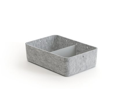 Boîte USM Inos, L 22,3 x H 9,5 cm, Gris clair, Séparation 1