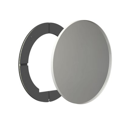 Unu Miroir avec éclairage LED rond (set), ø 80 cm, Blanc mat