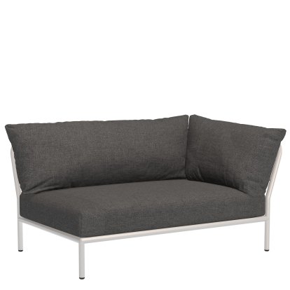 Level 2 Right Corner, Muted White, Gris foncé basique