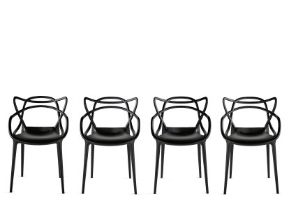 Chaise Masters - Lot de 4, Noir